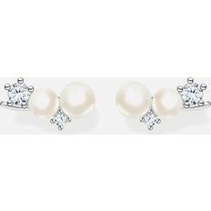 Thomas Sabo Boucles d'oreilles grimpante perles avec pierres blanches argent bianco H2211-167-14 argenté/blanc