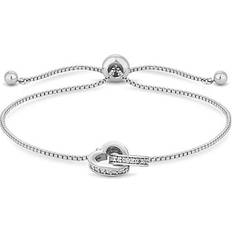 Jon Richard Heart Bracelet - Silver/Transparent