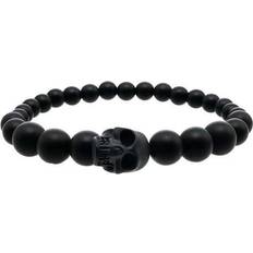 Skull Multi Beaded Bracelet - Black