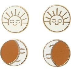 Alexander McQueen Pin Stud Earrings Gul, Dame