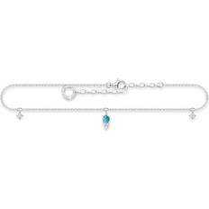 Transparent Fotlänkar Thomas Sabo Charming Anklet - Silver/Turquoise/Transparent