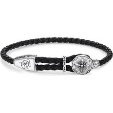 Thomas Sabo Läderarmband Kompass - Silver