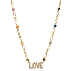 Rainbow kate Kate Spade Rainbow Love Necklace - Gold/Multicolour