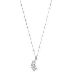 ChloBo Sterling Bobble Chain Feather Heart Necklace