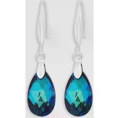 Jon Richard Radiance Collection Crystal Pear Drop Earrings, Silver/Blue