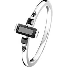 Thomas Sabo Svarta Ringar Thomas Sabo Bague Pierre Taille Baguette - Noir Argent