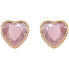 18ct Rose Plated Glass Stud Earrings