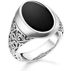 Men - Silver Rings Thomas Sabo Rebel at Heart Ring - Silver/Black