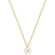 Optic Enamel Disc Necklace N028-01G-W