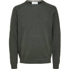 Selected Slhnewcoban Lambs Wool Crew Neck W Maglione - Bianco Bone