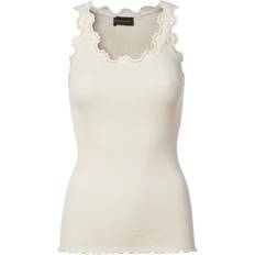 Bomull - M Singleter Rosemunde Classic Silk Top - New White