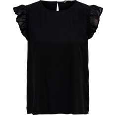 Only Star S/L Frill Top - Blå