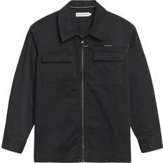 Noir Chemises Calvin Klein Sort Micro Branding Over Shirt-Black