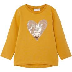 Guld Sweatshirts Barnkläder Name It Tröja NmfKamala Light Amber (110) Tröja