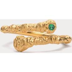 IX Studios Crunchy Nature Ring, Guld/Grøn