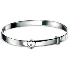 Heart Baby Bangle - Silver/Diamond