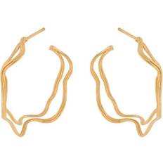 Pernille corydon double wave Pernille Corydon Double Wave Hoops - Gold