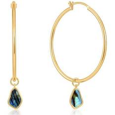 Ania Haie Rhodium Tidal Drop Hoop Earrings E027-05H