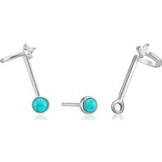 Ania Haie Rhodium Tidal Double Stud Earrings E027-03H