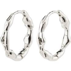 Zion Organic Shaped Medium Earrings - Silver