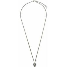 Alexander McQueen Pave Skull Necklace - Silver/Transparent