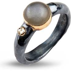 Månstenar Smycken ByBirdie Antique Sterling Ring fra med Karat Guld, Månesten og Brillanter