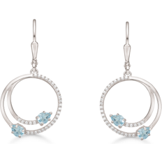 Topas Øreringe Støvring Design Elegant and Eye-Catching Earrings - Silver/Topaz/Transparent