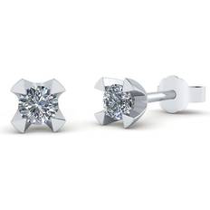 Diamant hvidguld 0.20 Smykkekæden Karat Hvidguld Ørestikker med Diamanter 0,20 Carat TW/SI