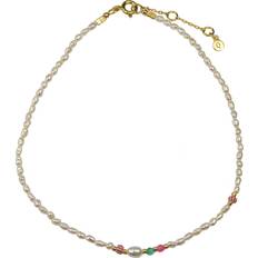 Hvid Ankellænker Hultquist Leonora Anklet - Gold/Silver/Pearls