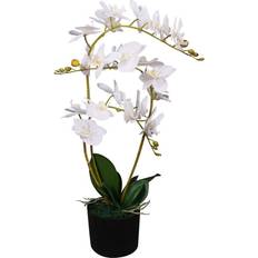 Hvite Kunstige planter vidaXL Artificial Orchid Plant with Pot 65 cm White Kunstig plante