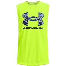 Boys - Sportswear Garment Tank Tops Children's Clothing Under Armour Boy's Tech Graphic Muscle Tank - Lime Surge/Black (1370213)