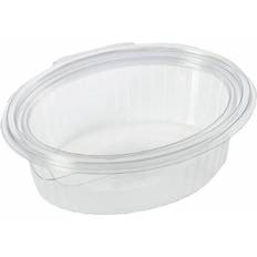Plast Serveringsbakker Plastbakke m/hængsl.låg 50stk oval 500ml 166x131x55mm 97011 Serveringsbakke