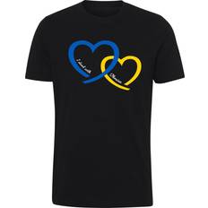 Ukraine t shirt T-shirt, ukrainsk flag, jeg støtter Ukraine, solidaritet, sort