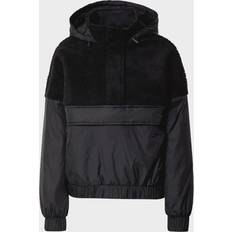 Urban Classics Ladies Sherpa Mix Pull Over Jacket - Schwarz