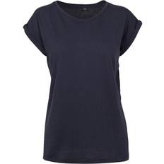 Build Your Brand Damen T-Shirt Mit Verlängerter Schulter - Schwarz
