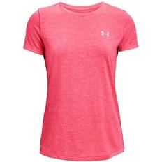 Silver - Sportswear Garment T-shirts Under Armour Tech Twist Short-Sleeve T-Shirt for Ladies Cerise/Pink Lemonade/Metallic