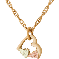 Black Hills Gold Heart Pendant - Gold/Pink/Green