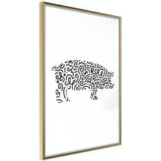 Arkiio Affisch Black and White Piggy [Poster] 20x30 Poster