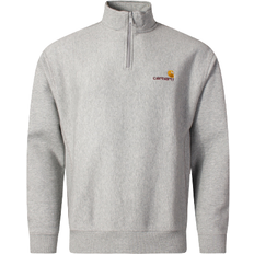 Carhartt zip Carhartt Half Zip American Script Sweatshirt - Grey Heather