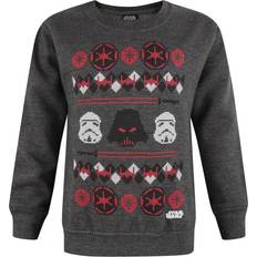 Star Wars Sweatshirts Star Wars Fair Isle Christmas Sweatshirt för pojkar Charcoal/Red/White 11-12