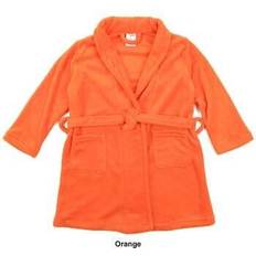 Girls Bath Robes Leveret Kid's Shawl Collar Fleece Robe - Orange