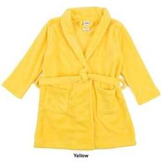 Girls Bath Robes Leveret Kid's Shawl Collar Fleece Robe - Yellow