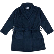 Boys Bath Robes Children's Clothing Kid's Leveret Shawl Collar Fleece Robe - Navy