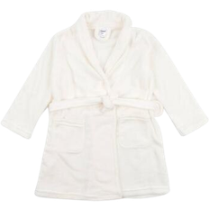 Girls Bath Robes Leveret Kid's Shawl Collar Fleece Robe - White