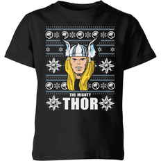 Marvel T-shirts Marvel Kid's Thor Face Christmas T-shirt - Black