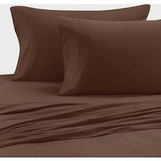 Micro Flannel Solid Bed Sheet Brown (243.84x167.64cm)