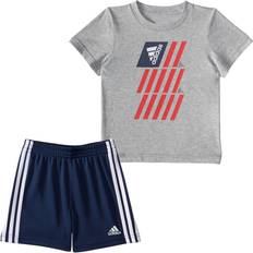 Adidas 18-24M Other Sets Adidas Infants Cotton Graphic Tee & Shorts Set - Medium Grey