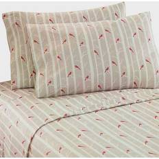 Micro Flannel Printed Cardinal Bed Sheet Brown