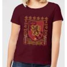 Harry Potter Gryffindor Crest Women's Christmas T-Shirt Burgundy