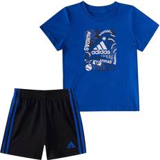 adidas Infants Cotton Graphic Tee & Shorts Set - Team Royal Blue